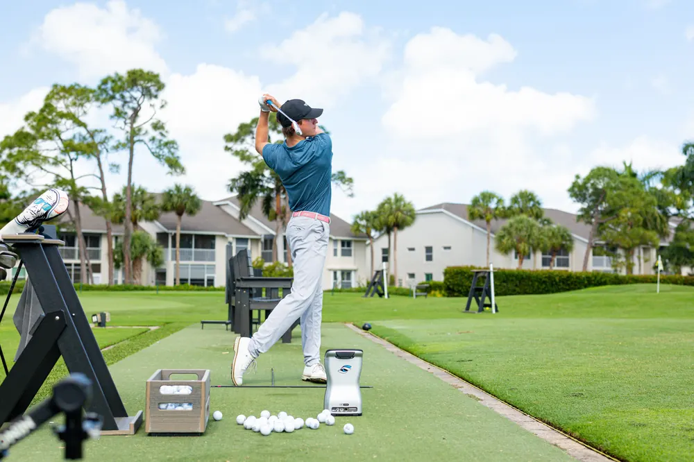 Golf performance training with launch monitor at Redline Golf Academy